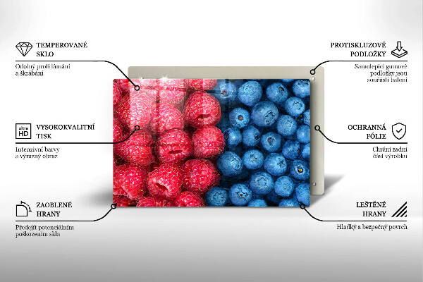 Osłona płyty indukcyjnej Owoce maliny i borówki
