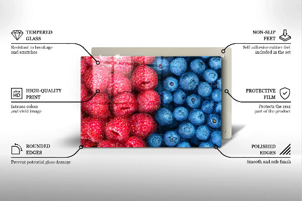 Osłona płyty indukcyjnej Owoce maliny i borówki