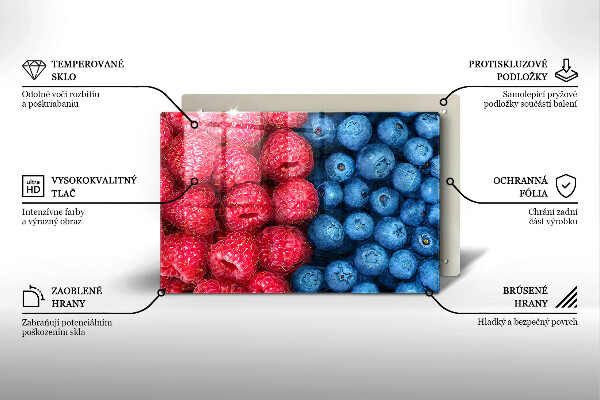 Osłona płyty indukcyjnej Owoce maliny i borówki