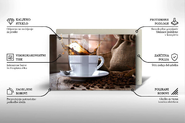 Osłona na płytę indukcyjną Filiżanka i ziarna kawy