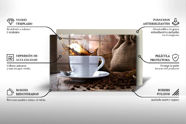 Osłona na płytę indukcyjną Filiżanka i ziarna kawy