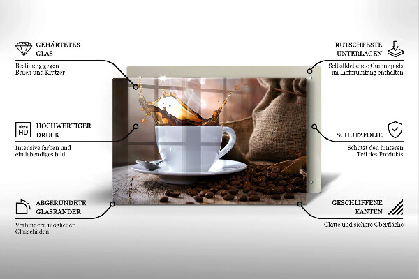 Osłona na płytę indukcyjną Filiżanka i ziarna kawy