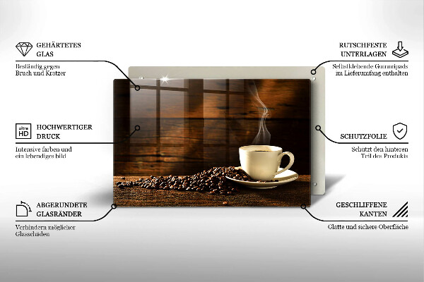 Osłona na płytę indukcyjną Filiżanka kawy drewno