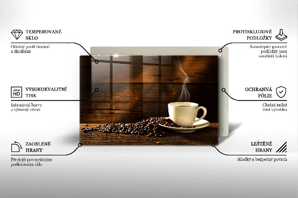 Osłona na płytę indukcyjną Filiżanka kawy drewno