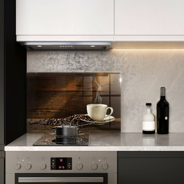 Osłona na płytę indukcyjną Filiżanka kawy drewno