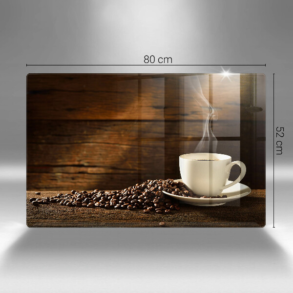 Osłona na płytę indukcyjną Filiżanka kawy drewno