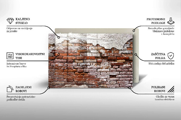 Osłona na płytę indukcyjną Stary mur cegły i beton