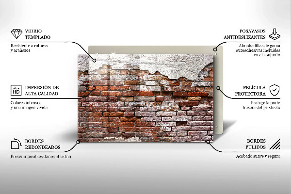 Osłona na płytę indukcyjną Stary mur cegły i beton
