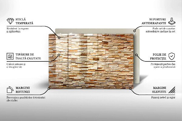 Osłona na płytę indukcyjną Tekstura ozdobne kamienie