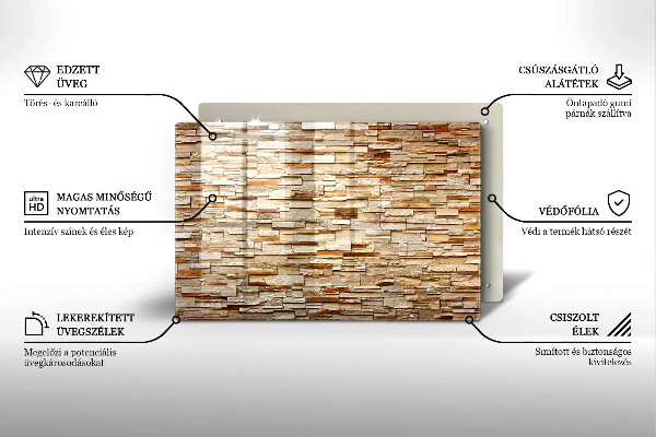Osłona na płytę indukcyjną Tekstura ozdobne kamienie