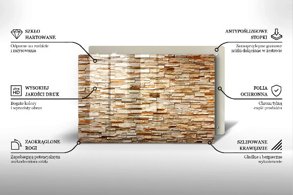 Osłona na płytę indukcyjną Tekstura ozdobne kamienie