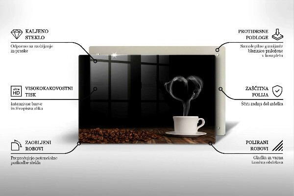 Osłona na płytę indukcyjną Kawa filiżanka serce