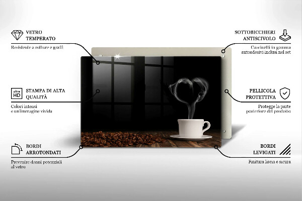 Osłona na płytę indukcyjną Kawa filiżanka serce