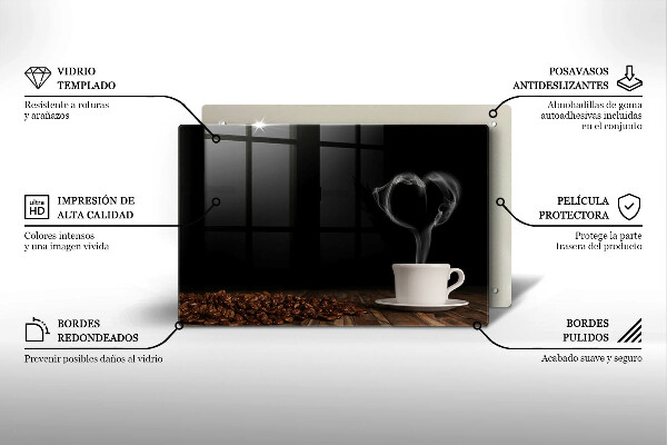 Osłona na płytę indukcyjną Kawa filiżanka serce