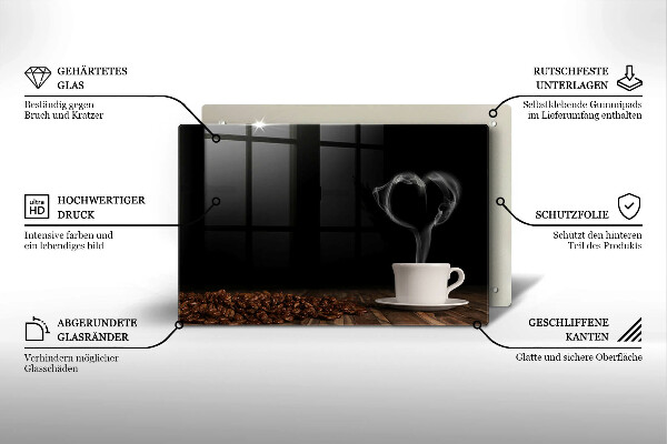 Osłona na płytę indukcyjną Kawa filiżanka serce