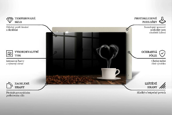 Osłona na płytę indukcyjną Kawa filiżanka serce