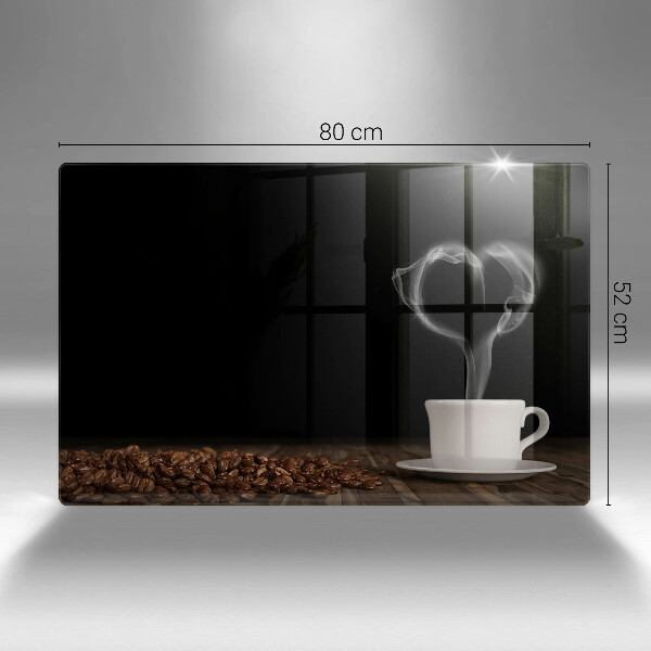 Osłona na płytę indukcyjną Kawa filiżanka serce