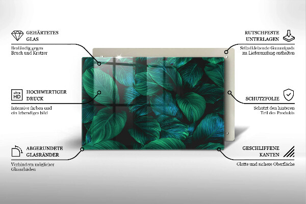 Osłona na ścianę do kuchni Dżungla liście