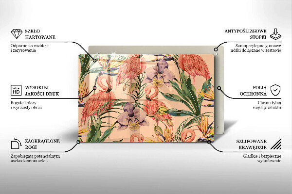 Osłona na płytę indukcyjną Ilustracja flamingi