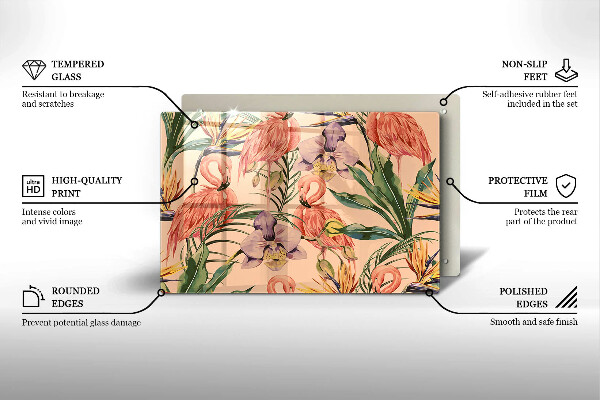 Osłona na płytę indukcyjną Ilustracja flamingi