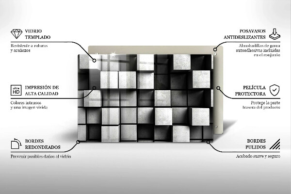 Osłona na płytę indukcyjną Abstrakcja kwadraty 3D
