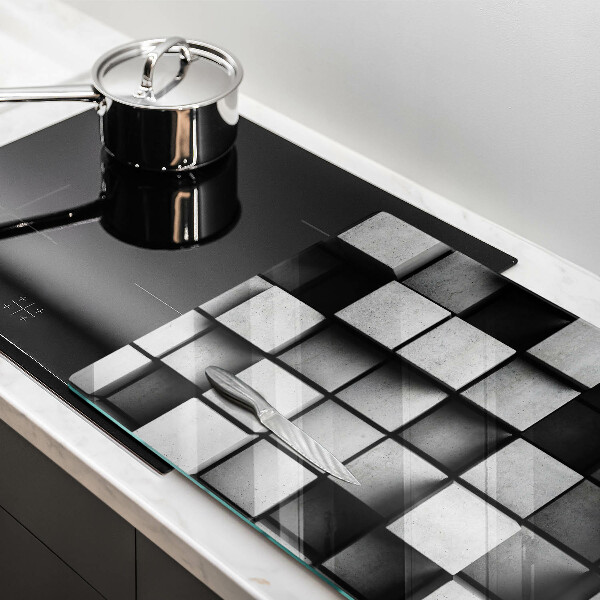 Osłona na płytę indukcyjną Abstrakcja kwadraty 3D