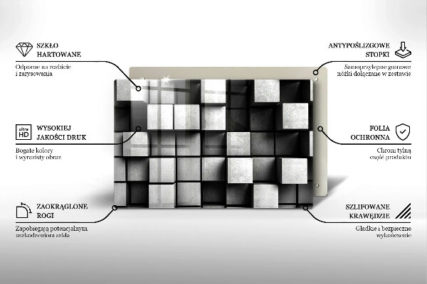 Osłona na płytę indukcyjną Abstrakcja kwadraty 3D