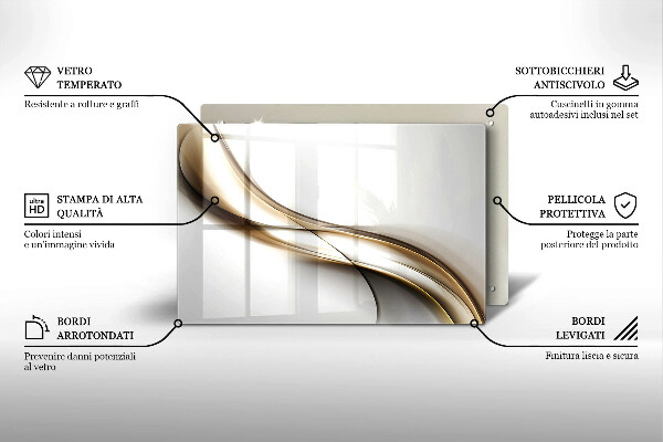 Osłona na płytę indukcyjną Łagodne linie abstrakcja