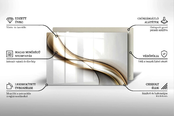 Osłona na płytę indukcyjną Łagodne linie abstrakcja