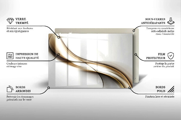 Osłona na płytę indukcyjną Łagodne linie abstrakcja