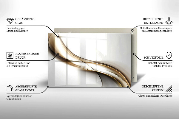 Osłona na płytę indukcyjną Łagodne linie abstrakcja