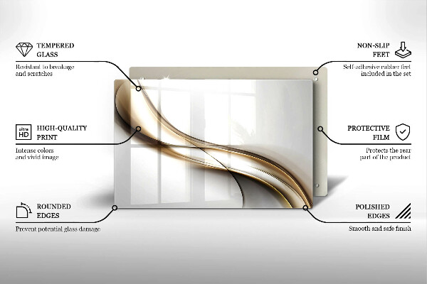 Osłona na płytę indukcyjną Łagodne linie abstrakcja
