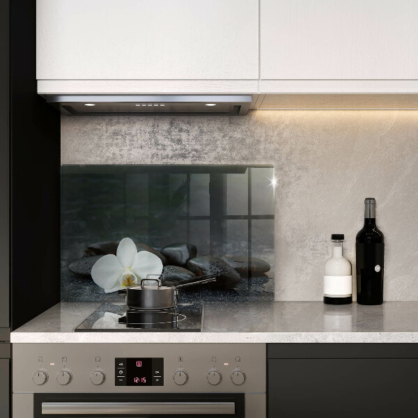 Osłona na płytę indukcyjną Biały kwiat kamienie Zen