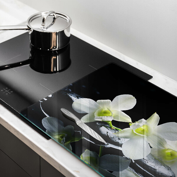 Osłona na płytę indukcyjną Białe kwiaty w wodzie Zen