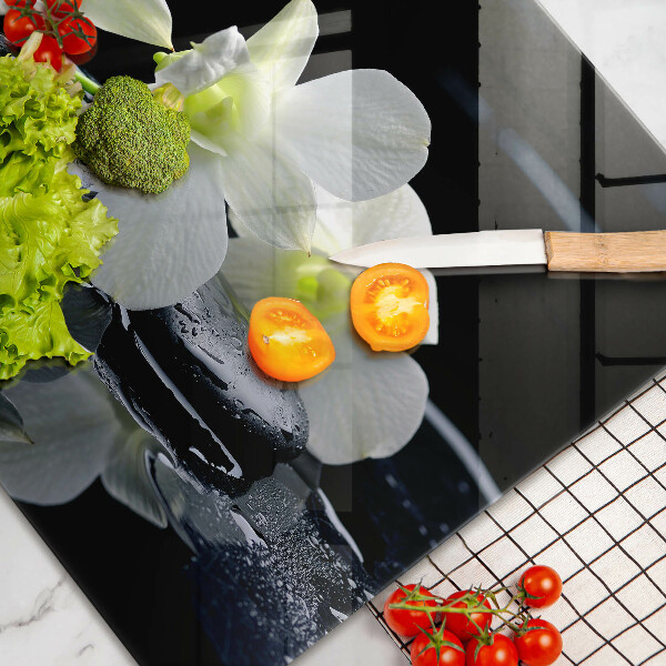 Osłona na płytę indukcyjną Białe kwiaty w wodzie Zen