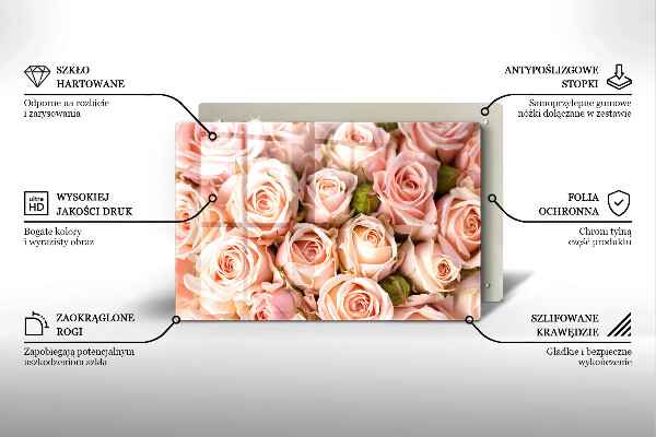 Osłona na płytę indukcyjną Bukiet delikatne róże