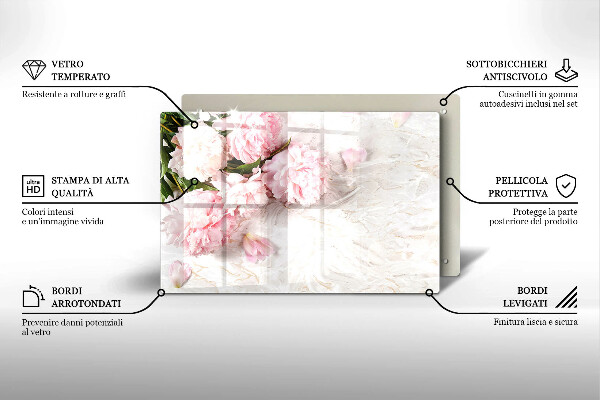 Osłona na płytę indukcyjną Delikatne róże kwiaty