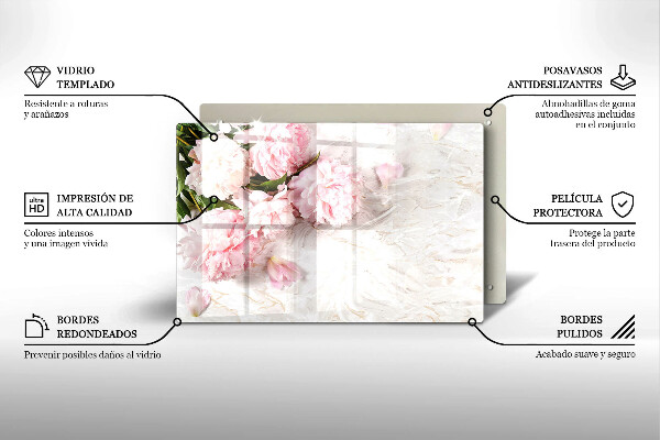 Osłona na płytę indukcyjną Delikatne róże kwiaty