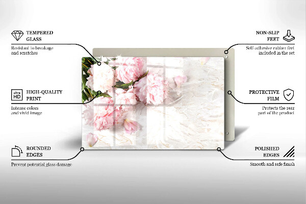 Osłona na płytę indukcyjną Delikatne róże kwiaty