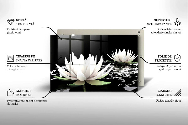 Osłona na płytę indukcyjną Białe lilie na wodzie