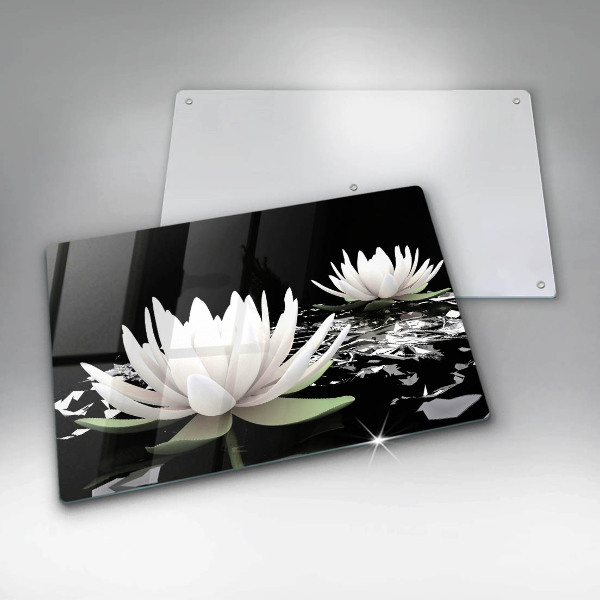 Osłona na płytę indukcyjną Białe lilie na wodzie