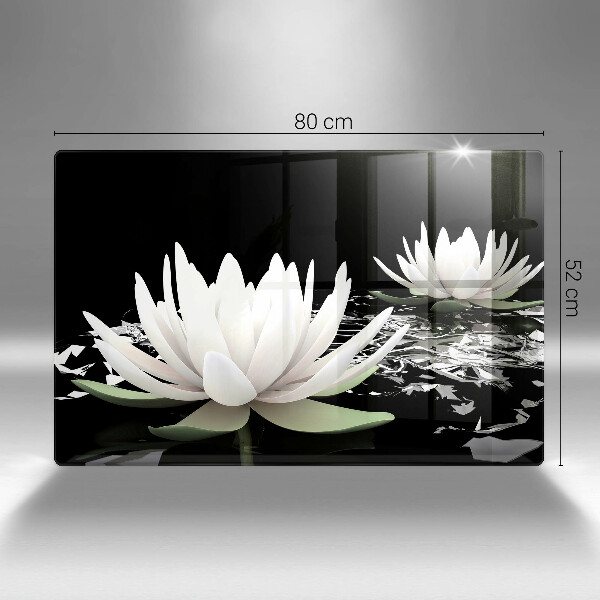 Osłona na płytę indukcyjną Białe lilie na wodzie