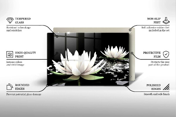 Osłona na płytę indukcyjną Białe lilie na wodzie