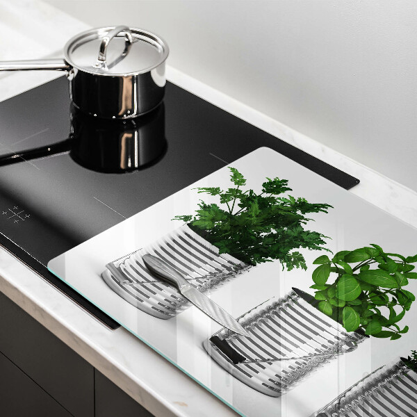 Osłona na płytę indukcyjną Doniczki zioła rośliny