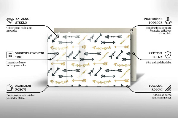 Płyta ochronna na indukcję Wzór boho strzałki