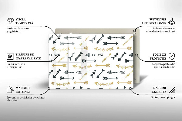 Płyta ochronna na indukcję Wzór boho strzałki