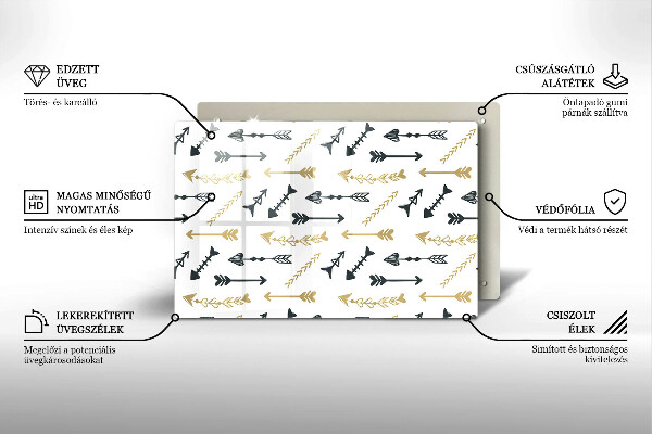 Płyta ochronna na indukcję Wzór boho strzałki