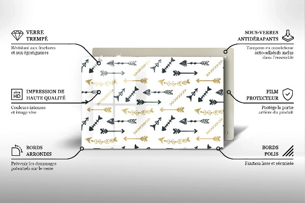 Płyta ochronna na indukcję Wzór boho strzałki