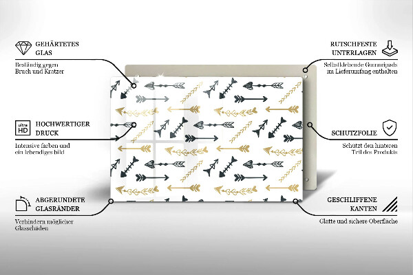 Płyta ochronna na indukcję Wzór boho strzałki