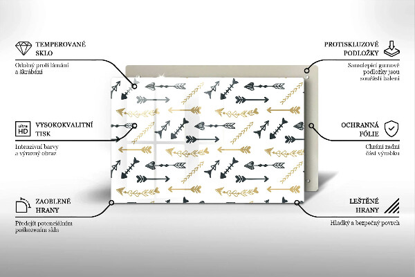 Płyta ochronna na indukcję Wzór boho strzałki